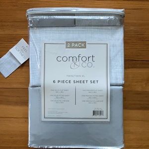 2 sets Twin XL NWT dorm sheets college.gray